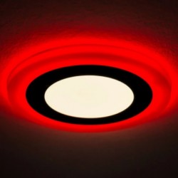 Светильник С Декоративной Подсветкой Круглый 6+3W, Красный