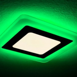 Светильник С Декоративной Подсветкой Квадрат 3+2W, Зеленый